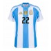 Camisa de Futebol Argentina Lautaro Martinez #22 Equipamento Principal Copa America 2024 Manga Curta